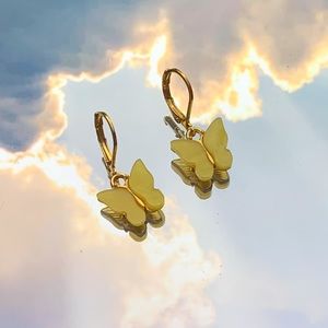 Handmade Gold Butterfly Earrings